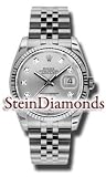 Stein Diamonds Rolex Men's Datejust Silver Diamond Dial on Jubilee