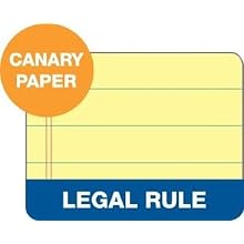 TOPS Docket Gold Pad, 8.5 x 14 Inch, Legal Size, Legal Rule, 20 Pound Stock, 50 Sheets, 6-Pack, Canary (63986)