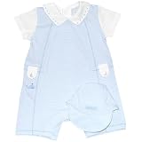 Emile et Rose Whale Striped Jersey Romper and Hat Set, Rompers, Baby boy, 3-6 monthsby Emile et Rose