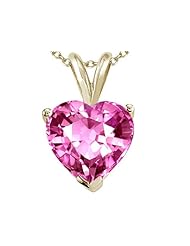 Tommaso Design (tm) 8mm Heart Created Pink Sapphire Pendant