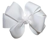 Large GrosGrain Tied Hairbow ~ White