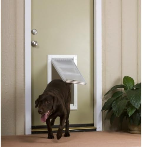 Patio Pacific - Endura Flap Large Door Mount - Double Flap 10" x 18" pet door with Chanasya Polish Cloth Bundle