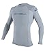 O'Neill Men's Basic Skins UPF 50+ Long Sleeve Rash Guard, Fog Blue, Large