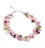 Oi! - Ladies Rose Quartz And Fresh Water Pearl On Silk Necklace - N0531