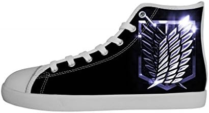 Boy's Canvas Shoes Fashion Sneakers Casual Pesonalized Cartoon Anime Attack On Titan White High Top Canvas Shoes Shoes