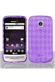 TPU Skin Cover for LG Optimus M MS690, Argyle Purple
