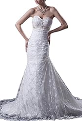 Mermaid Applique Lace Sweetheart Satin  Dress