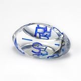 Translucent Precision 3 sided dice, Diamond (Clear) with numbers, hand inked