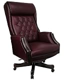 Leather Office Chair - High Back Traditional Executive Swivel Chair - KC-C696TG-GG