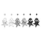 Xhilaration&reg; Skull, Star and Stud Earring Set - Black/Silvertone
