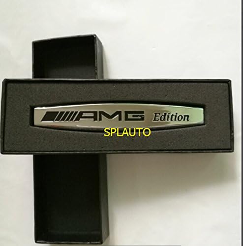 2x SPLAUTO Sliver Metal Car Fender Badge Side Skirt Emblem for Mercedes Benz AMG