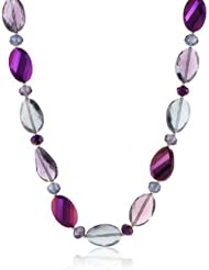 Napier "Chameleon" Silver-Tone and Multi-Purple Collar Necklace. 19.5"