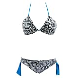 NSB603 Triangle Bikini Set Zebra Blue