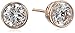 Amazon Collection Platinum or Gold Plated Sterling Silver Swarovski Zirconia Bezel-Set Stud Earrings (2 cttw)