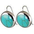 Sterling Silver Oval Turquoise Earrings