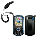 Holster Case w/ Ratcheting Belt Clip & Car Charger for Samsung Intensity II ....