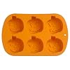Premier Housewares Silicone Pumpkin Shaped Non-Stick Cake Moulds, Set of 6, Orange