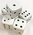 Set of 5 Large White Dice 25mm