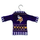 Pack of 3 NFL Minnesota Vikings Sweater Christmas Ornaments on Hangers