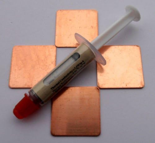 4pcs 20x20x2.5mm Heatsink Copper Pad Shim + Thermal Paste Laptop GPU Repair Kit