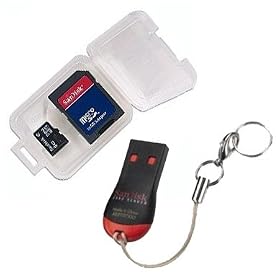 SanDisk - Flash memory card ( microSDHC to SD adapter included ) - 8 GB - Class 4 - microSDHC with MobileMate Micro Reader