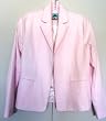 Pink Seersucker Blazer Jacket with Notch Collar Fully Lined 2 Pockets Sizes XS-XL