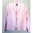 Pink Seersucker Blazer Jacket with Notch Collar Fully Lined 2 Pockets Sizes XS-XL