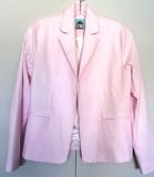 Pink Seersucker Blazer Jacket with Notch Collar Fully Lined 2 Pockets Sizes XS-XL