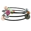Shell Pearl Majorca Bracelet Pastel Grey Pink Green with Rubber Bucasi Free Shipping