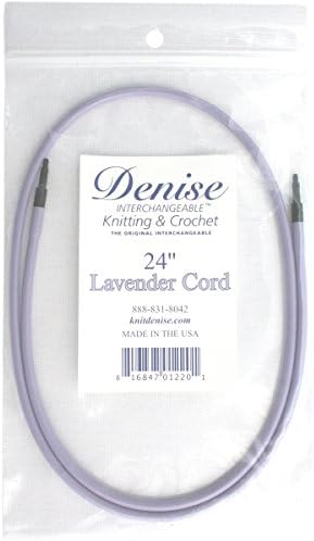 Denise Needles Denise Interchangeable Knit and Crochet Long Cord, 24-Inch, Lavender