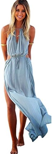 Women's Graceful Fairy Sexy High Side Slit Seabeach Maxi Dress