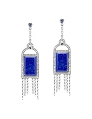 Badgley Mischka Lapis Earrings 18k and Diamond