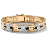 Men's DiamonUltra? 14k Gold-Plated Onyx Accents Bracelet