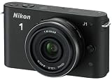 Nikon 1 J1 Systemkamera (10 Megapixel, 7,5 cm (3 Zoll) Display) schwarz inkl. 1 NIKKOR 10 mm Pancake Objektiv