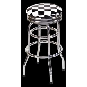Click here to buy On The Edge Swivel Bar Stool - Checkered Flag, Model# 801015 by On The Edge.