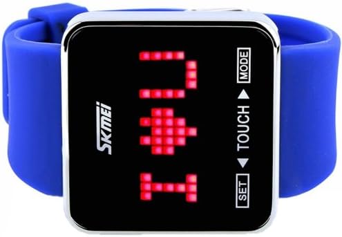 Happy Digital® Fashion Touch Screen Binary Digital Sport LED Waterproof Boys Girls Sport Watches Blue