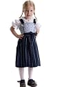 Trachten-Dirndl f&uuml;r Kinder inklusive Bluse und Sch&uuml;rze, blau-wei&szlig; kariert mit Bl&uuml;mchenmuster, mit Herz-Kn&ouml;pfen