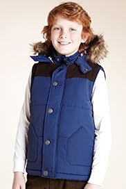 Hooded Faux Fur Trim Gilet