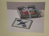 Atrium Garden Floral Coasters, with Holder, Boxed Set of 4