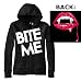 Bite Me Vampire Lips Zippered Hooded Sweatshirt
