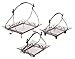Set of 3 Plate Stand with 3 Cast Plates in Antique Pewter Finish