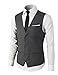 H2H Mens Formal Slim Fit Premium Business Dress Suit 4 Button Vests With Pocket