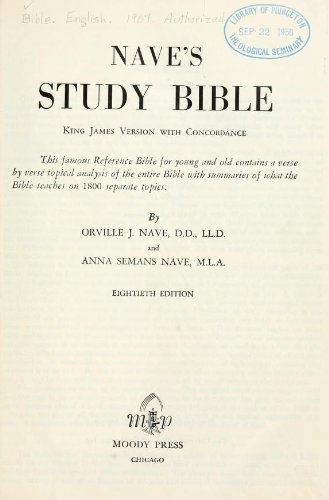 Nave's study Bible : King James version with concordance Nave's study Bible : King James version with concordance