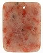 Pink Sun Stone Rectangle Pendant 1.5mm Hole 30x40mm - Package of 3