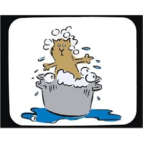 Mouse Pad with bath, cat, tub, bubble, soap, pet