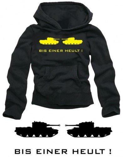 Produkt-Bild: Bis einer heult ! Kapuzensweatshirt schwarz / gelb