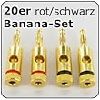 20er Set Banana Stecker Bananenstecker Bananen Stecker mit Schraubanschluss rot und schwarz