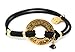 Beautiful Blee Inara 18k Gold Plated Kabala Shema Charm Bracelet on Black Elastic Ban...