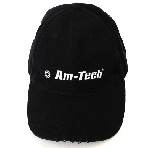 LED BLACK BASEBALL CAP HAT 5xLED’s LIGHTS