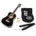1/2 Akustik Konzertgitarre f�r 6 - 9 Jahre in Schwarz mit Rosenholz +Zubeh�rset: gepolsterte Gitarrentasche, Gurt, Saiten, Stimmpfeife und 2 Plektren